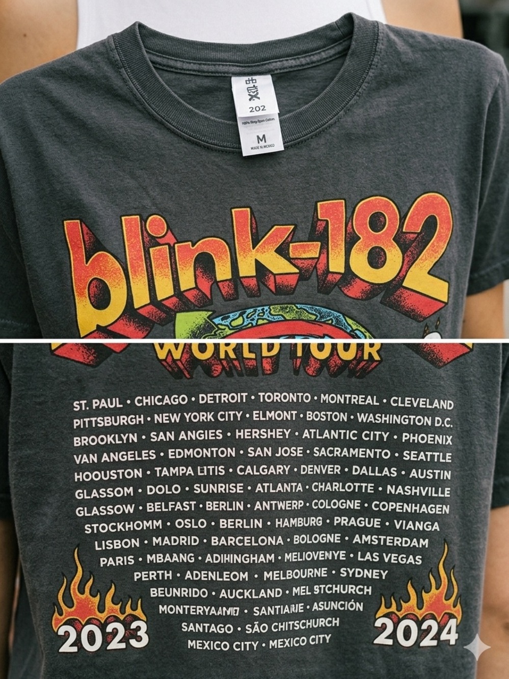 Blink-182 2023–2024 World Tour Graphic T-Shirt - Picture 2 of 6